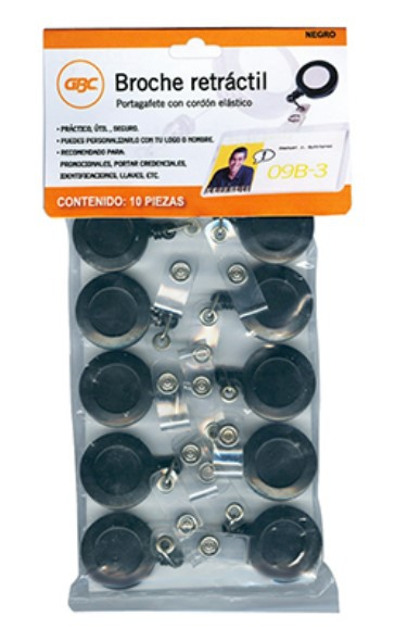 Broche Retractil Gbc Mx02303 Negro C10  image number null