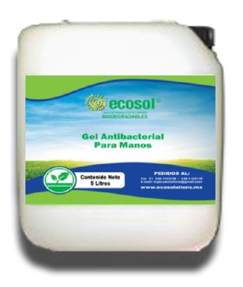 GEL ANTIBACTERIAL ECOSOL PARA MANOS DE 5 LTS  image number null