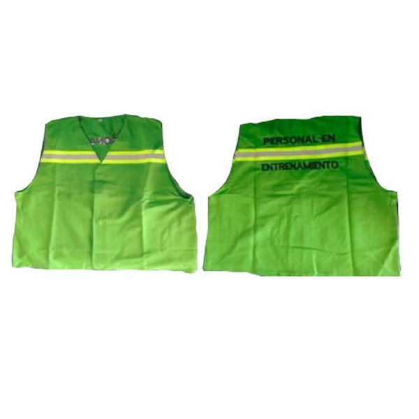 Chaleco Vallen de Algodon Verde CCinta Reflejante AmarilloPlata de 2 In Leyenda Personal en Entrenamiento TM  image number null