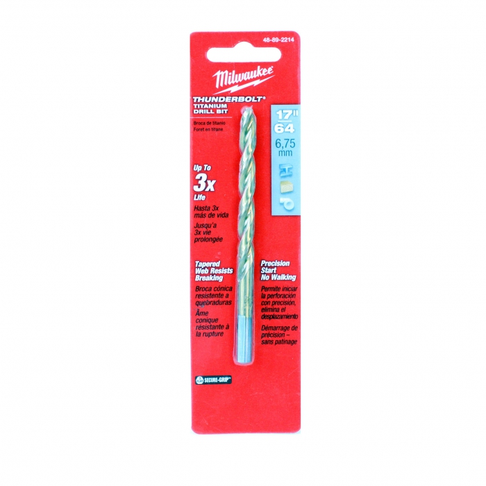 BROCA MILWAUKEE 48892214 THUNDERBOLT TITANIUM 1764IN  image number null