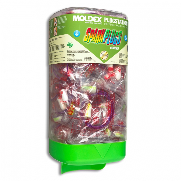 DISPENSADOR DE TAPONES MOLDEX SPARKPLUGS ESPUMA DE POLIURETANO DE 33 DB CCORDON 150 PARES  image number null