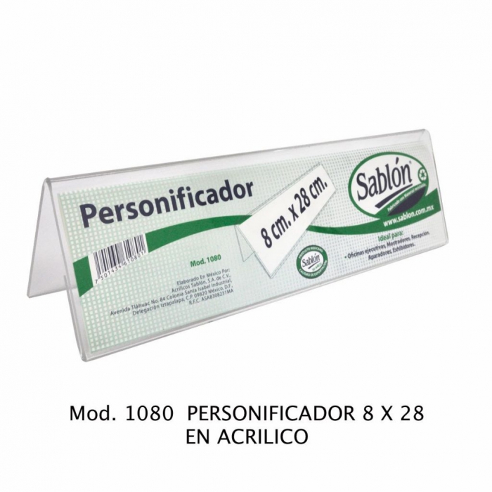 PERSONIFICADOR SABLON 1080 8X28 CM CRISTAL CRISTAL  image number null