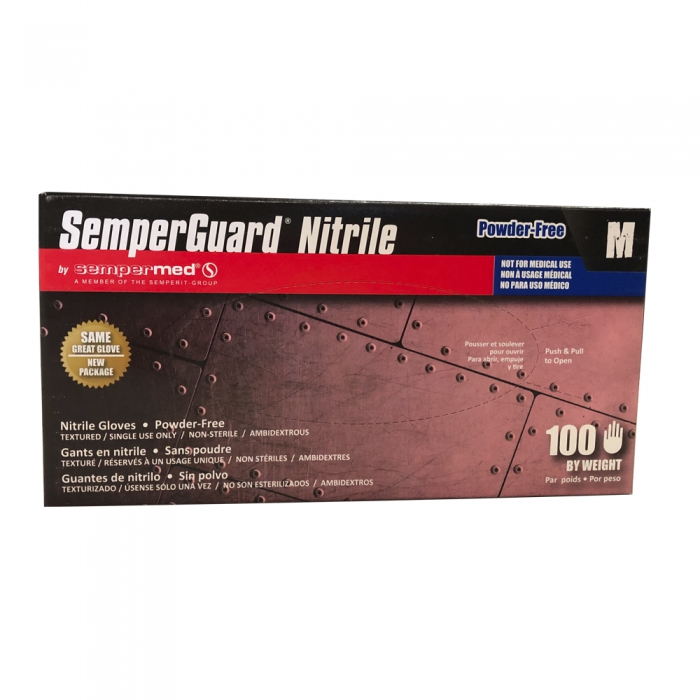 Guante Desechable Semperguard de Nitrilo Azul sin Polvo 4 Mil Dispenser C100 Pzas TM  image number null