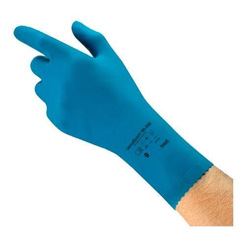 GUANTE ANSELL ALPHATEC DE LATEX AZUL DE 12 IN T7  image number null