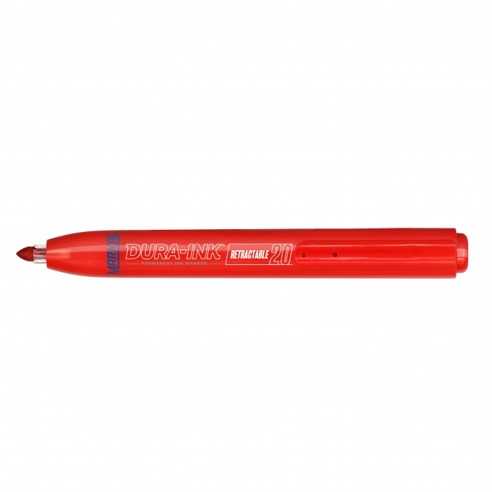 DURA INK 20 PERMANENT INK RETRACTABLE RED  image number null