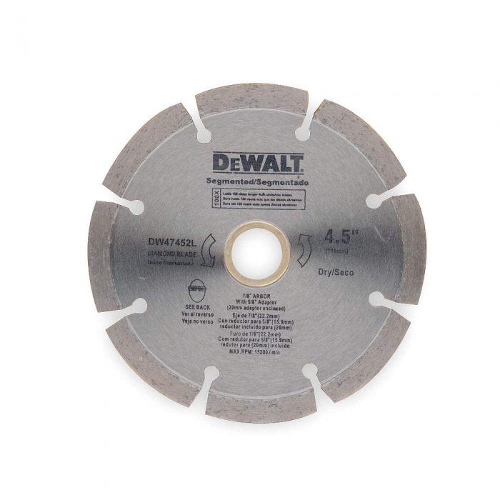 DISCO DE DIAMANTE DEWALT DW47401HP DE LA HOJA DE 4IN TIPO DE RIN CONTINUO 13000 RPM MAX  image number null