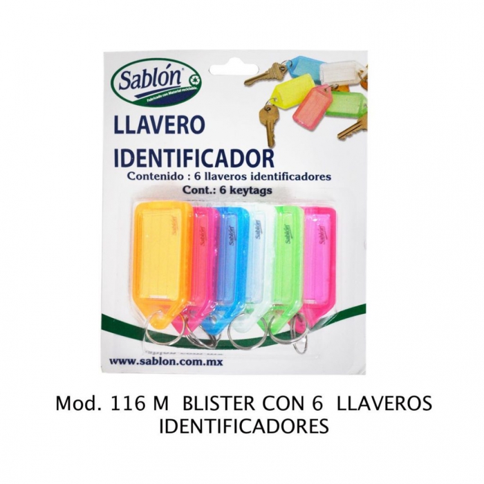LLAVEROS SABLON 116M C 6 LLAVEROS IDENTIFICADORES VARIOS  image number null