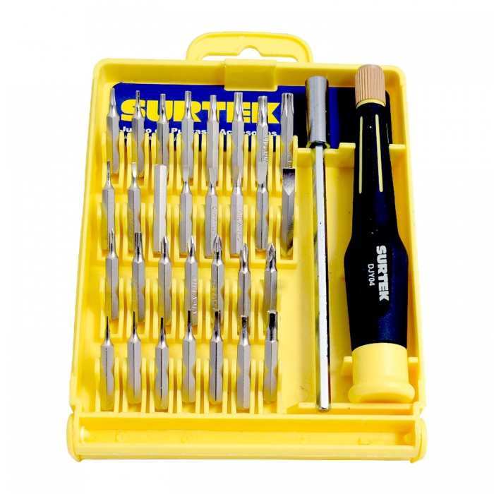 JUEGO SURTEK DJY04 DE 32 DESTORNILLADORES DE PRECISI&Oacute;N COMBINADO  image number null