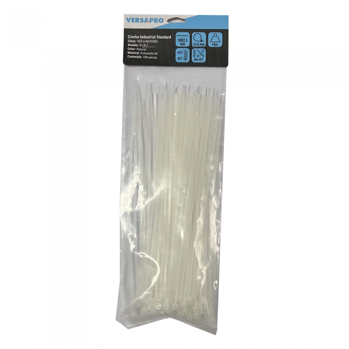 Cincho Standard Versapro LhM2008N Natural de 200 X 2.5mm Uso Industrial en Interiores  image number null