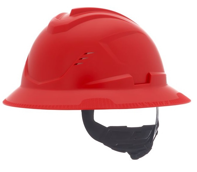 Casco Msa VGard C1 de Polietileno de Alta Densidad Rojo de Ala Completa Ventilado Suspension de 4 Puntos CAjuste FasTrac Iii  image number null