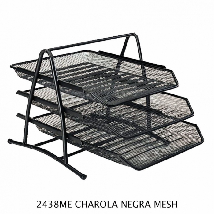 CHAROLA SABLON 2438ME 3 NIVELES MESH NEGRO NEGRO  image number null