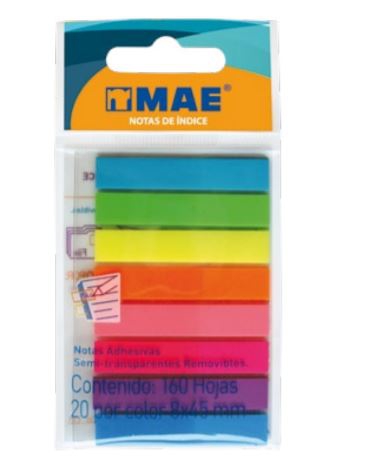 NOTAS MAE 21401 DE INDICE 8 COLORES SET CON 24 PZAS  image number null