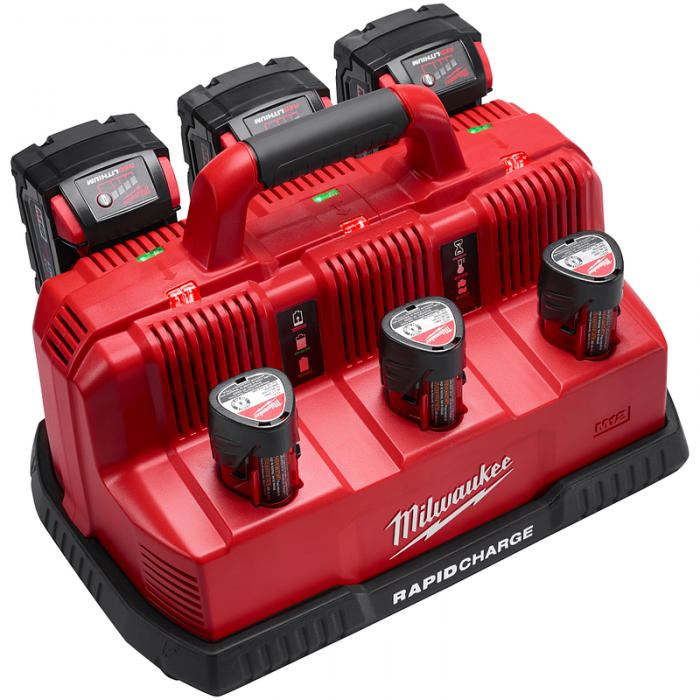 CARGADOR MILWAUKEE 48591807 MULTIVOLTAJE CARGA RAPIDA HASTA 6 BATERIAS SIMULTANEAS M12 M18  image number null