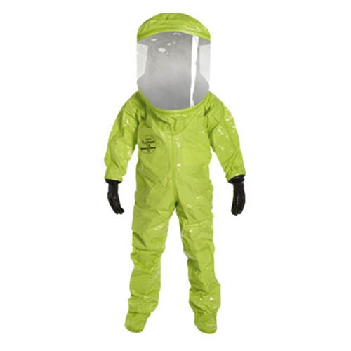 TRAJE ENCAPSULADO DUPONT TYCHEM 10000 AMARILLO LIMON CERTIFICADO TIPO 1 CE CARETA EXTRA-AMPLIA ESPALDA EXPANDIDA GUANTES DE BUTILO ENTRADA POSTERIOR T-L  image number null